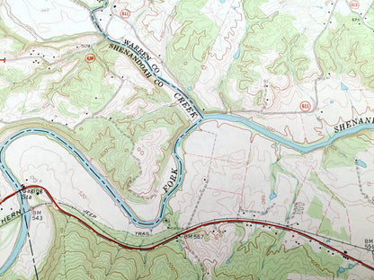 Antique Strasburg, Virginia 1966 US Geological Survey Topographic Map – Waterlick, Washington National Forest, Buckton Dilbeck Shenandoah VA