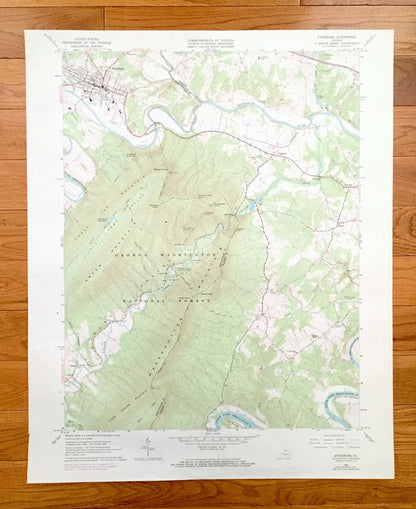Antique Strasburg, Virginia 1966 US Geological Survey Topographic Map – Waterlick, Washington National Forest, Buckton Dilbeck Shenandoah VA