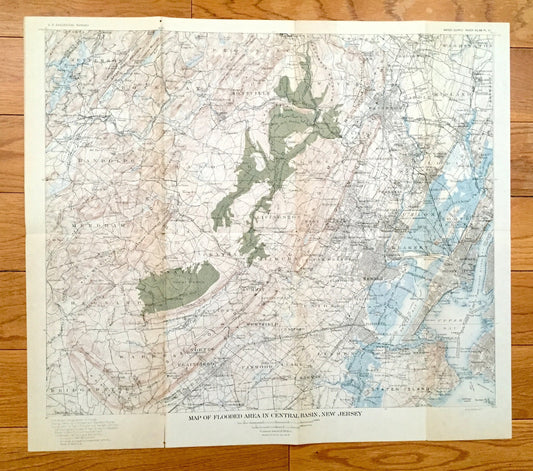 Antique 1902 New Jersey, New York & Pennsylvania US Geological Survey Topographic Map – Hudson River Valley, Montclair, Upstate, Passaic, NJ