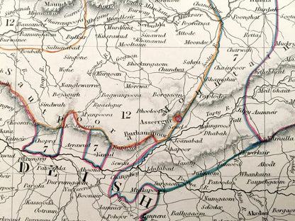 Antique 1833 India Map from SDUK Atlas – Gulf of Cambay, Nagpur, Gujarat, Madhya Pradesh, Daman Silvassa, Maharashtra, Indore, Vadodara