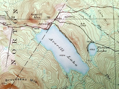Antique Averill, Vermont 1953 US Geological Survey Topographic Map – Lemington, Brunswick, Stratford, Columbia, Stewartstown, New Hampshire
