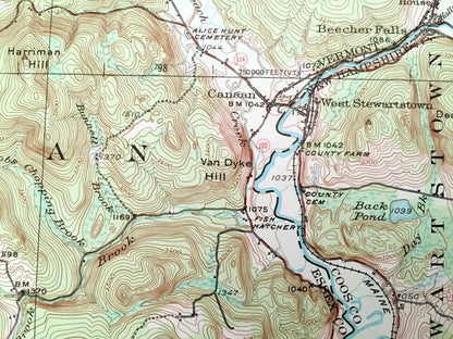 Antique Averill, Vermont 1953 US Geological Survey Topographic Map – Lemington, Brunswick, Stratford, Columbia, Stewartstown, New Hampshire