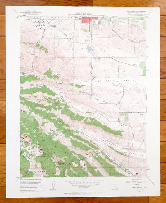 Antique Antioch, California 1953 US Geological Survey Topographic Map – Contra Costa County, Sunshine Camp, Stewartville, West Hartley, CA