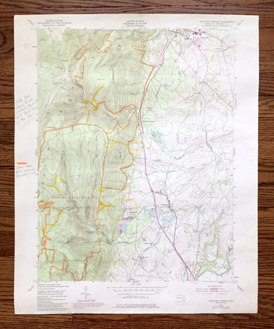 Antique Catoctin Furnace, Maryland 1953 US Geological Survey Topographic Map – Frederick County, Cunningham Falls, Lewiston, Thurmont, MD