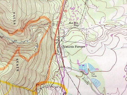 Antique Catoctin Furnace, Maryland 1953 US Geological Survey Topographic Map – Frederick County, Cunningham Falls, Lewiston, Thurmont, MD