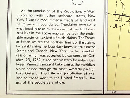 Antique 1941 Royal Grants of the New World Map from WP Munger's Historical Atlas of New York State – Manhattan, Long Island, Adirondacks, NY