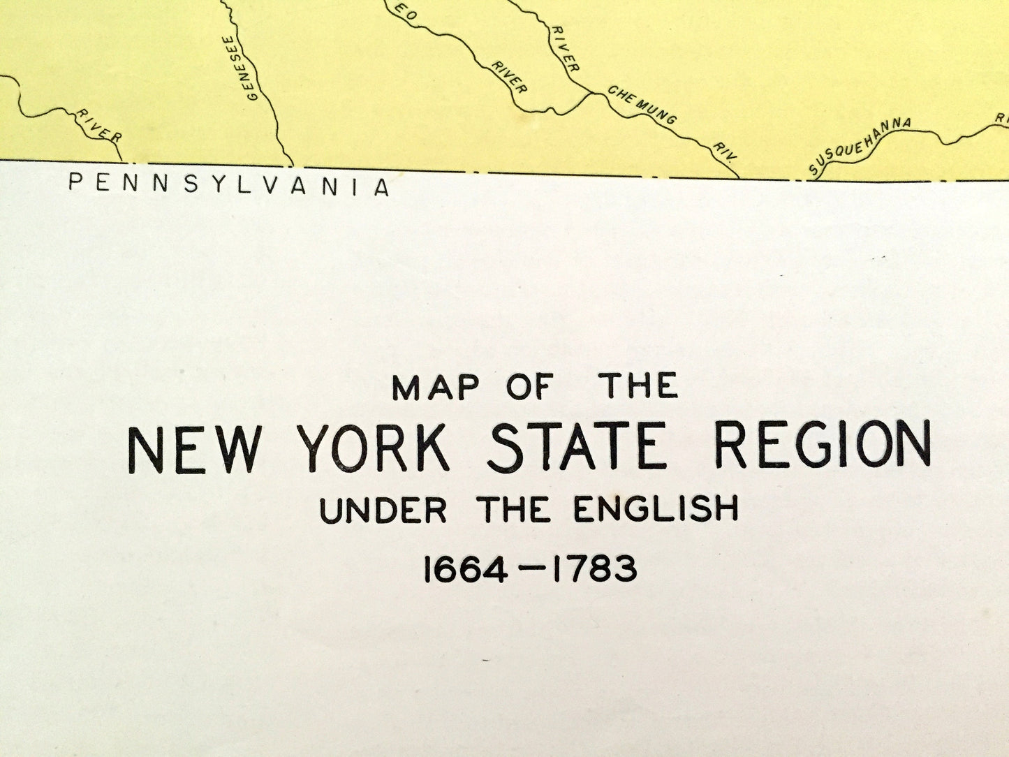 Antique 1941 New York English Colonial Map from WP Munger's Historical Atlas of New York State – Manhattan, Long Island, Adirondacks, NY