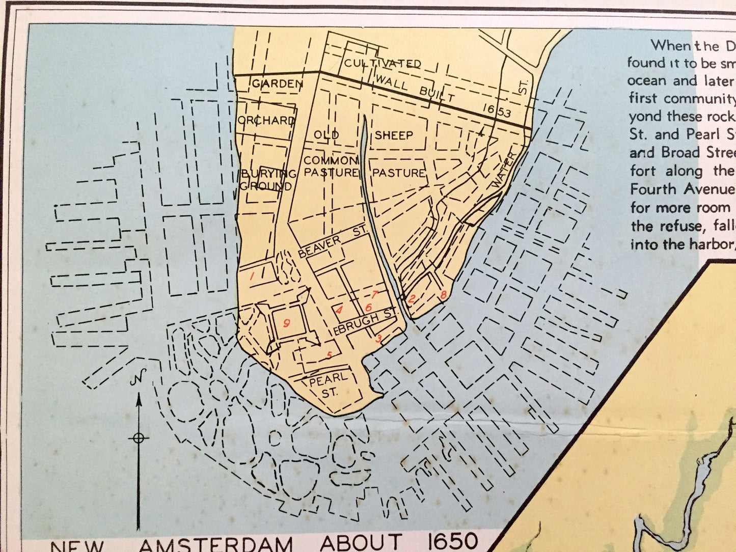 Antique 1941 New York City Borough Map from WP Munger's Historical Atlas of New York State – Manhattan, Brooklyn, Queens, New Amsterdam, NYC