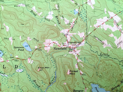 Antique Newfield, Maine 1958 US Geological Survey Topographic Map – York County, Parsonsfield, Limerick, Alfred, Milton, New Hampshire, ME