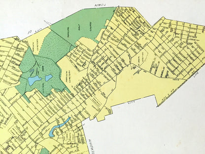 Antique Schenectady, Lackawanna & Plattsburgh, New York 1941 Historical Atlas City Street Map – Erie, Clinton County, Lake Champlain, NY