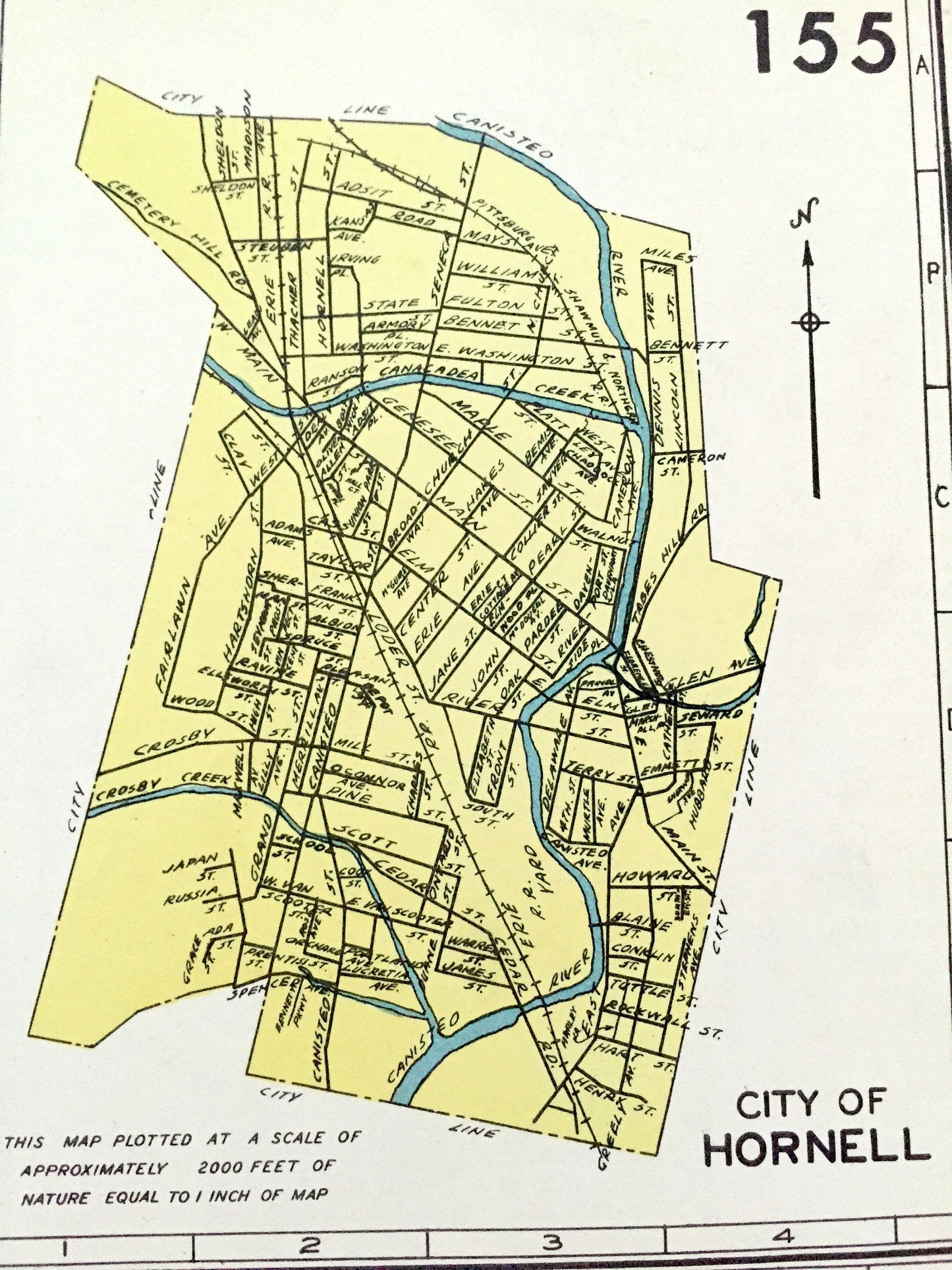 Antique Binghamton, Hornell, Ogdensbug & Amsterdam, New York 1941 Historical Atlas City Street Map – Broome, Steuben, St Lawrence County, NY