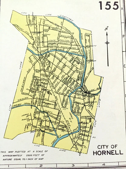 Antique Binghamton, Hornell, Ogdensbug & Amsterdam, New York 1941 Historical Atlas City Street Map – Broome, Steuben, St Lawrence County, NY