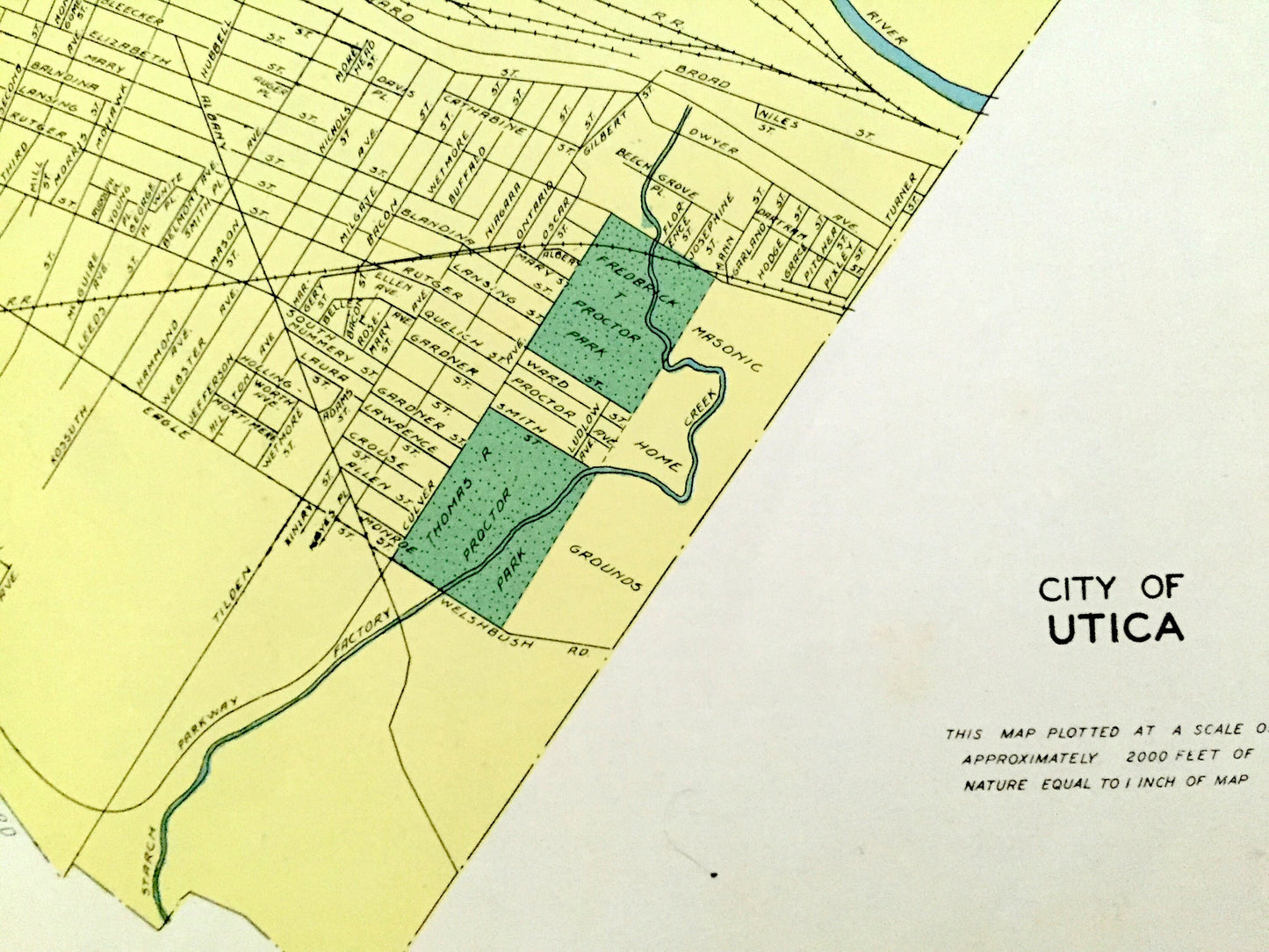 Antique Utica, Gloversville & Sherrill, New York 1941 Historical Atlas City Street Map – Oneida, Fulton, County, Mohawk River Valley, NY