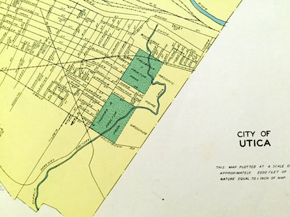 Antique Utica, Gloversville & Sherrill, New York 1941 Historical Atlas City Street Map – Oneida, Fulton, County, Mohawk River Valley, NY