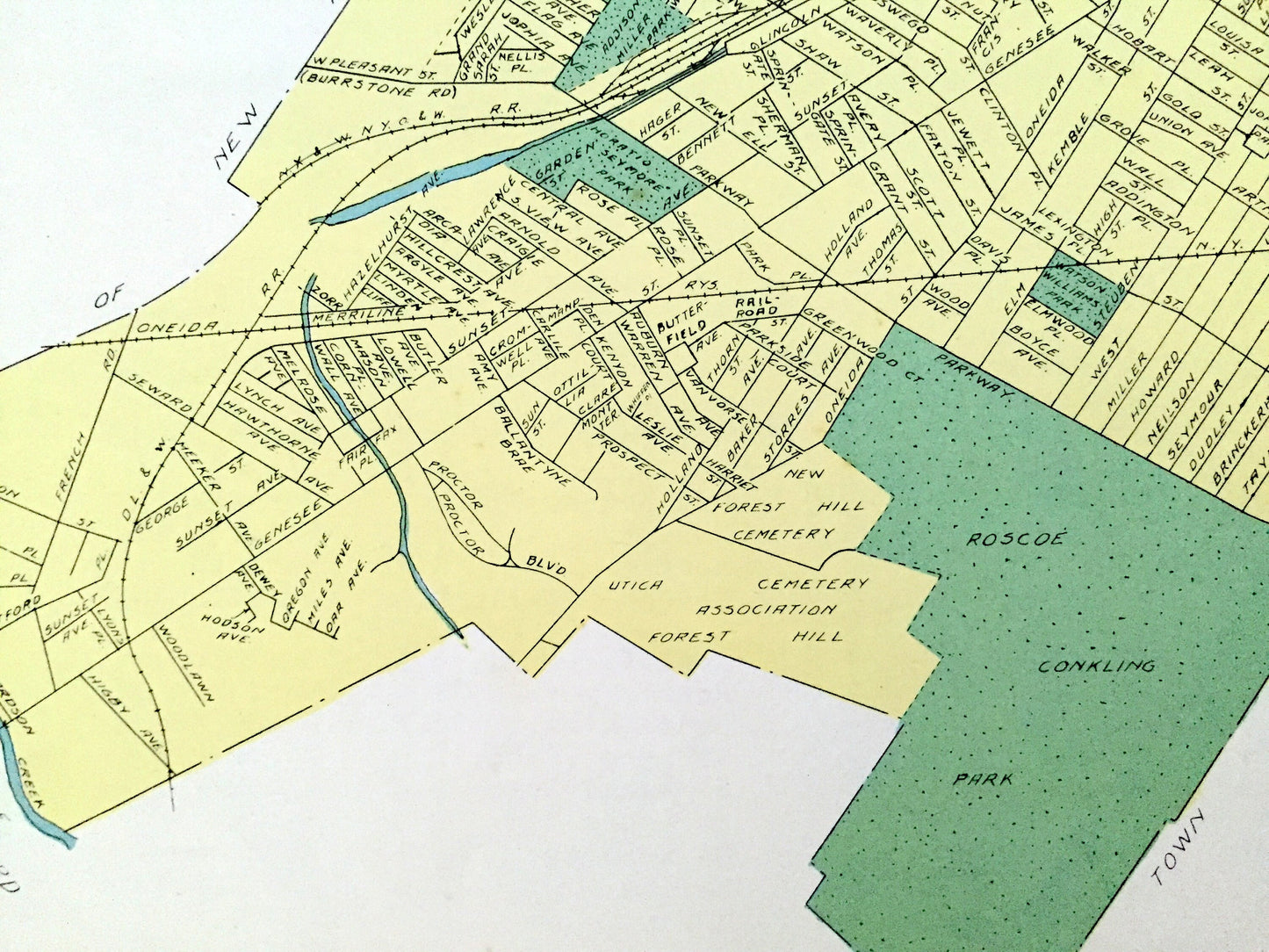 Antique Utica, Gloversville & Sherrill, New York 1941 Historical Atlas City Street Map – Oneida, Fulton, County, Mohawk River Valley, NY