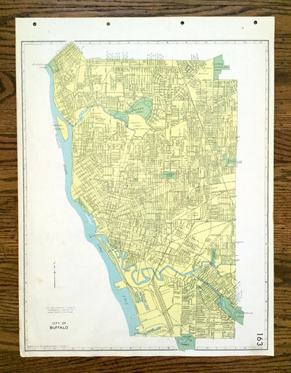 Antique Buffalo, New York 1941 Historical Atlas City Street Map – Erie County, Niagara River, Allentown, Kaisertown, University Heights, NY