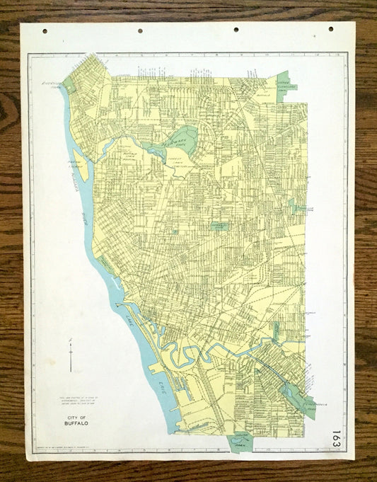 Antique Buffalo, New York 1941 Historical Atlas City Street Map – Erie County, Niagara River, Allentown, Kaisertown, University Heights, NY