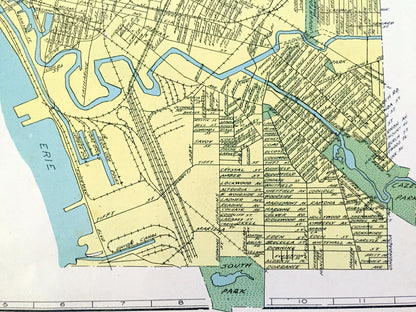 Antique Buffalo, New York 1941 Historical Atlas City Street Map – Erie County, Niagara River, Allentown, Kaisertown, University Heights, NY