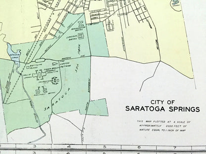 Antique Saratoga Springs, Peekskill, Oneonta & Rome, New York 1941 Historical Atlas City Street Map – Westchester, Otsego, Oneida County, NY