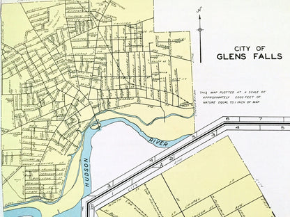Antique Auburn, Glens Falls, Middletown, Olean & Canandaigua, New York 1941 Historical Atlas City Street Map – Cayuga, Warren County, NY