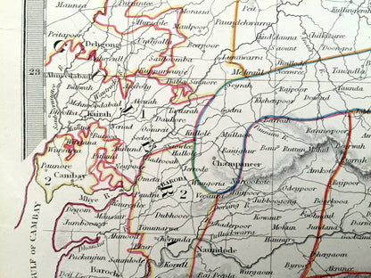 Antique 1833 India Map from SDUK Atlas – Gulf of Cambay, Nagpur, Gujarat, Madhya Pradesh, Daman Silvassa, Maharashtra, Indore, Vadodara
