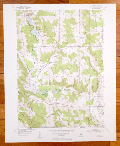 Antique Clymer, New York 1954 US Geological Survey Topographic Map – Chautauqua County, Findley Lake, Marvin, Sherman, French Creek, NY WNY