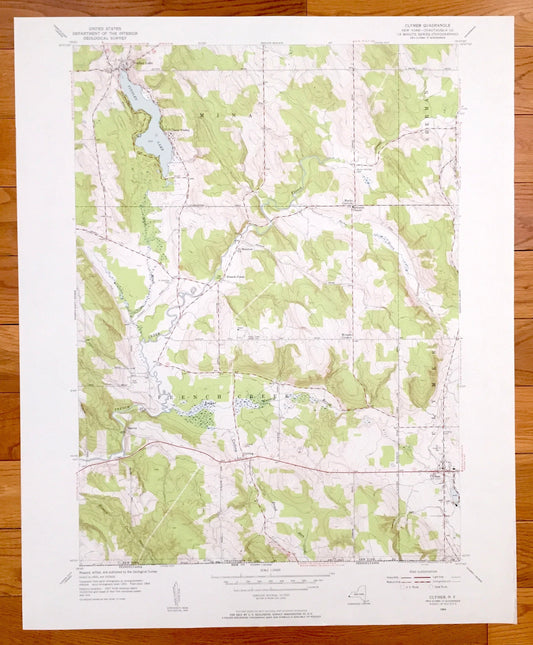 Antique Clymer, New York 1954 US Geological Survey Topographic Map – Chautauqua County, Findley Lake, Marvin, Sherman, French Creek, NY WNY