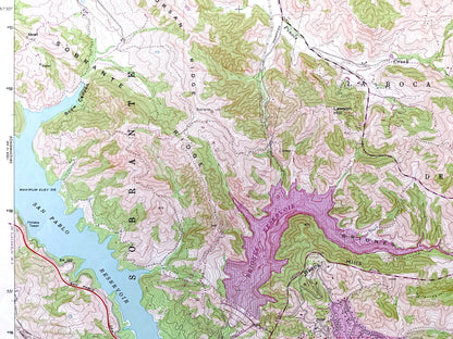 Antique Briones Valley, California 1959 US Geological Survey Topographic Map – Orinda, Martinez, Oakland, Contra Costa County, Alameda CA