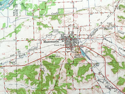 Antique Blue Mounds, Wisconsin 1962 US Geological Survey Topographic Map – Sauk, Iowa County, Arena, Mazomanie, State Park, Barneveld, WI