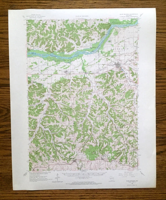 Antique Blue Mounds, Wisconsin 1962 US Geological Survey Topographic Map – Sauk, Iowa County, Arena, Mazomanie, State Park, Barneveld, WI