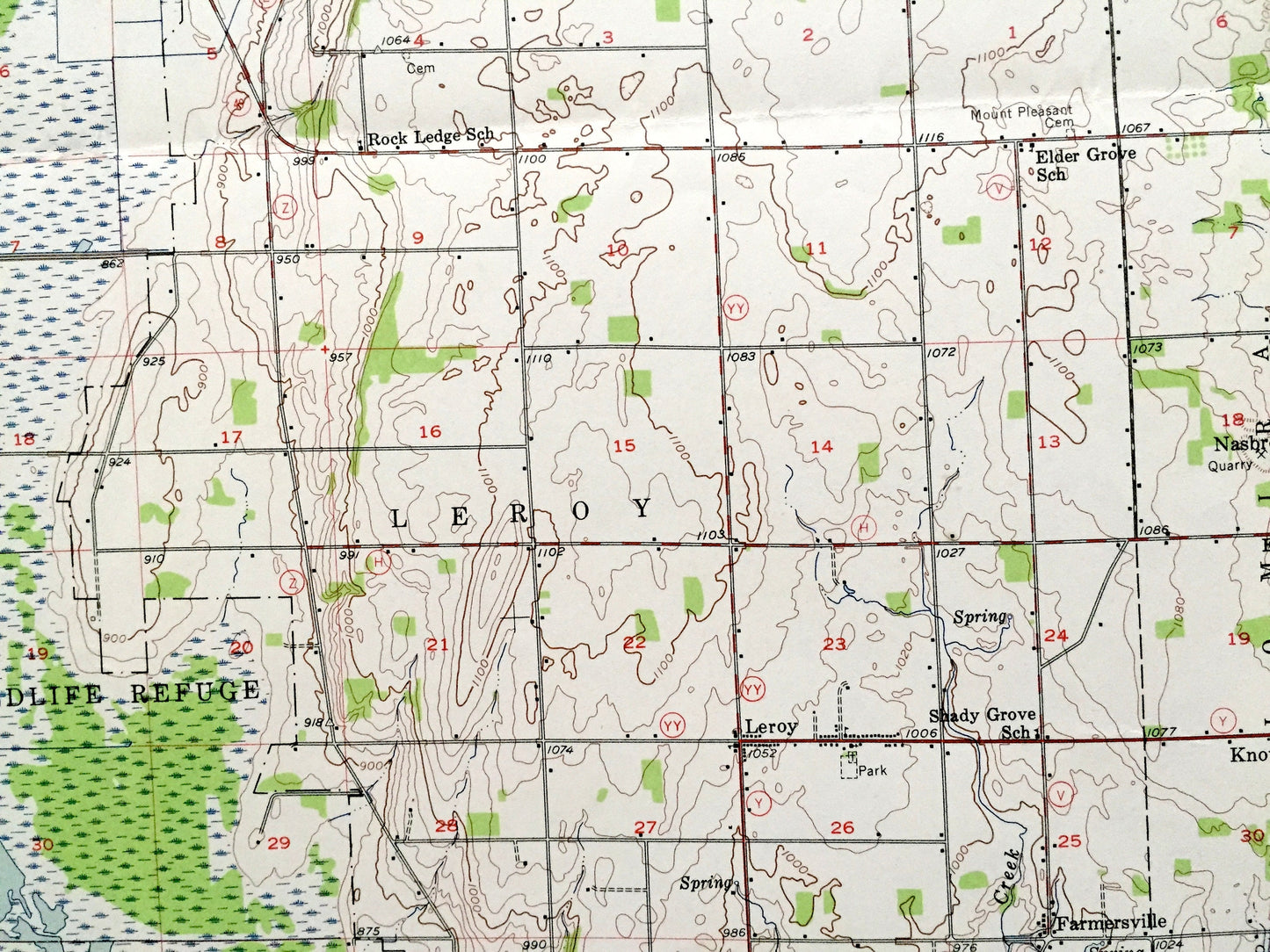 Antique Waupun, Wisconsin 1955 US Geological Survey Topographic Map – Dodge, Fond Du Lac County, Horicon National Wildlife Refuge, Oakfield
