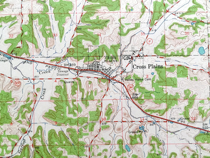 Antique Cross Plains, Wisconsin 1962 US Geological Survey Topographic Map – Dane County, Middleton, Black Earth, Mt Horeb, Mazomanie, WI