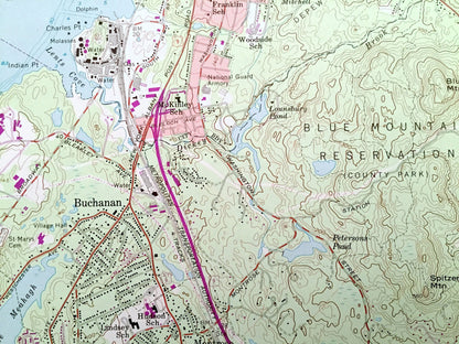 Antique Peekskill, New York 1957 US Geological Survey Topographic Map – Orange, Rockland, Putnam, Westchester County, Philipstown, NY