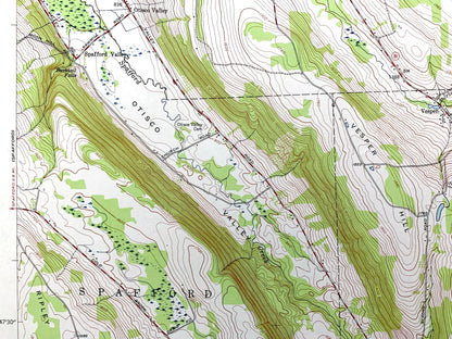 Antique Otisco Valley, New York 1955 US Geological Survey Topographic Map – Onondaga County, Spafford, Tully, Lafayette, Bromley, Vesper NY