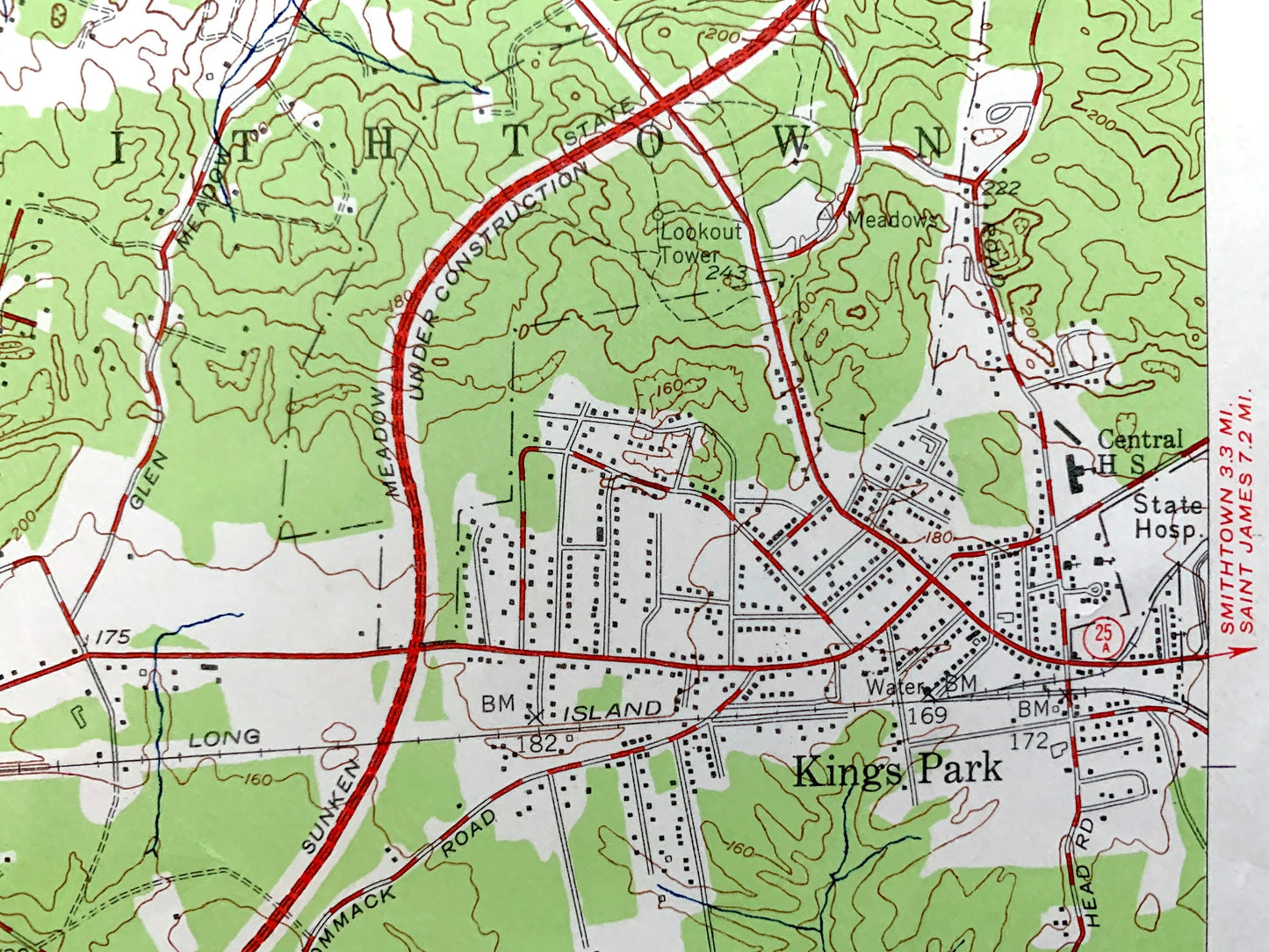 Antique Northport, New York 1954 US Geological Survey Topographic Map – Suffolk County, Long Island, Asharoken Beach, Centerport, Bay NY