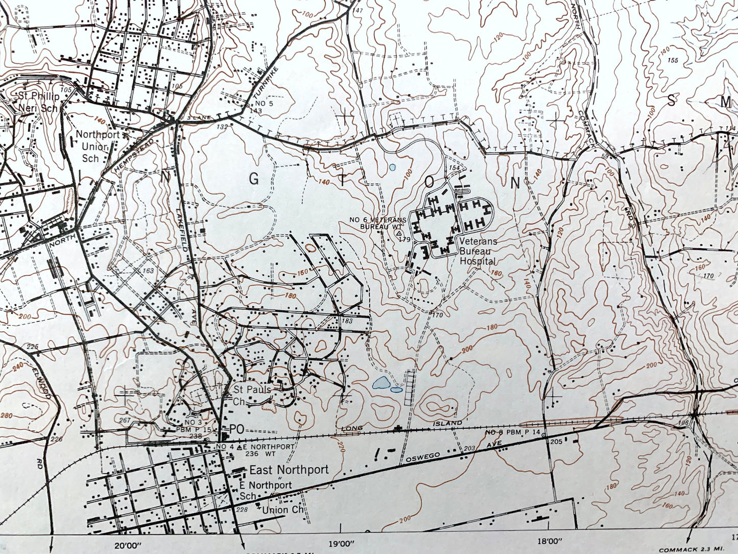 Antique Northport, New York 1947 US Geological Survey Topographic Map – Suffolk County, Long Island, Asharoken Beach, Centerport, Bay NY
