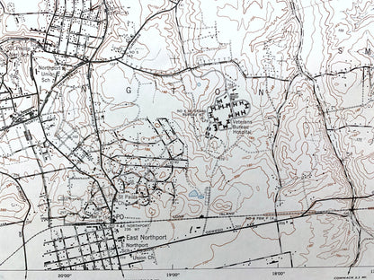 Antique Northport, New York 1947 US Geological Survey Topographic Map – Suffolk County, Long Island, Asharoken Beach, Centerport, Bay NY
