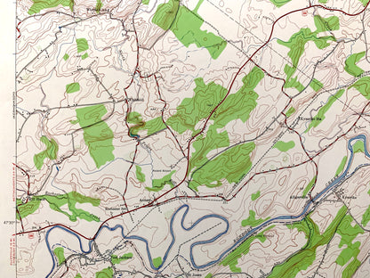 Antique Mohonk Lake, New York 1942 US Geological Survey Topographic Map – Ulster County, Marbletown, Rochester, New Paltz, Kripplebush NY