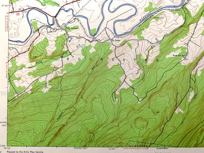 Antique Mohonk Lake, New York 1942 US Geological Survey Topographic Map – Ulster County, Marbletown, Rochester, New Paltz, Kripplebush NY