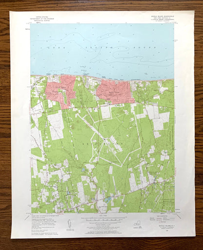 Antique Middle Island, New York 1956 US Geological Survey Topographic Map – Suffolk County, Long Island, Sound Beach, Rocky Point, NY
