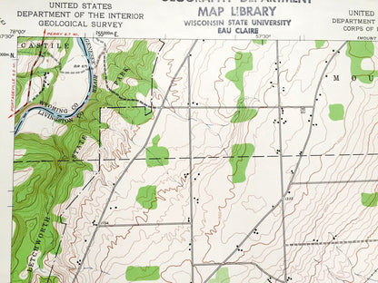 Antique Nunda, New York 1943 US Geological Survey Topographic Map – Livingston, Allegany County, Dalton, Mt Morris, Letchworth State Park NY