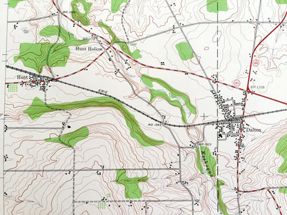 Antique Nunda, New York 1943 US Geological Survey Topographic Map – Livingston, Allegany County, Dalton, Mt Morris, Letchworth State Park NY