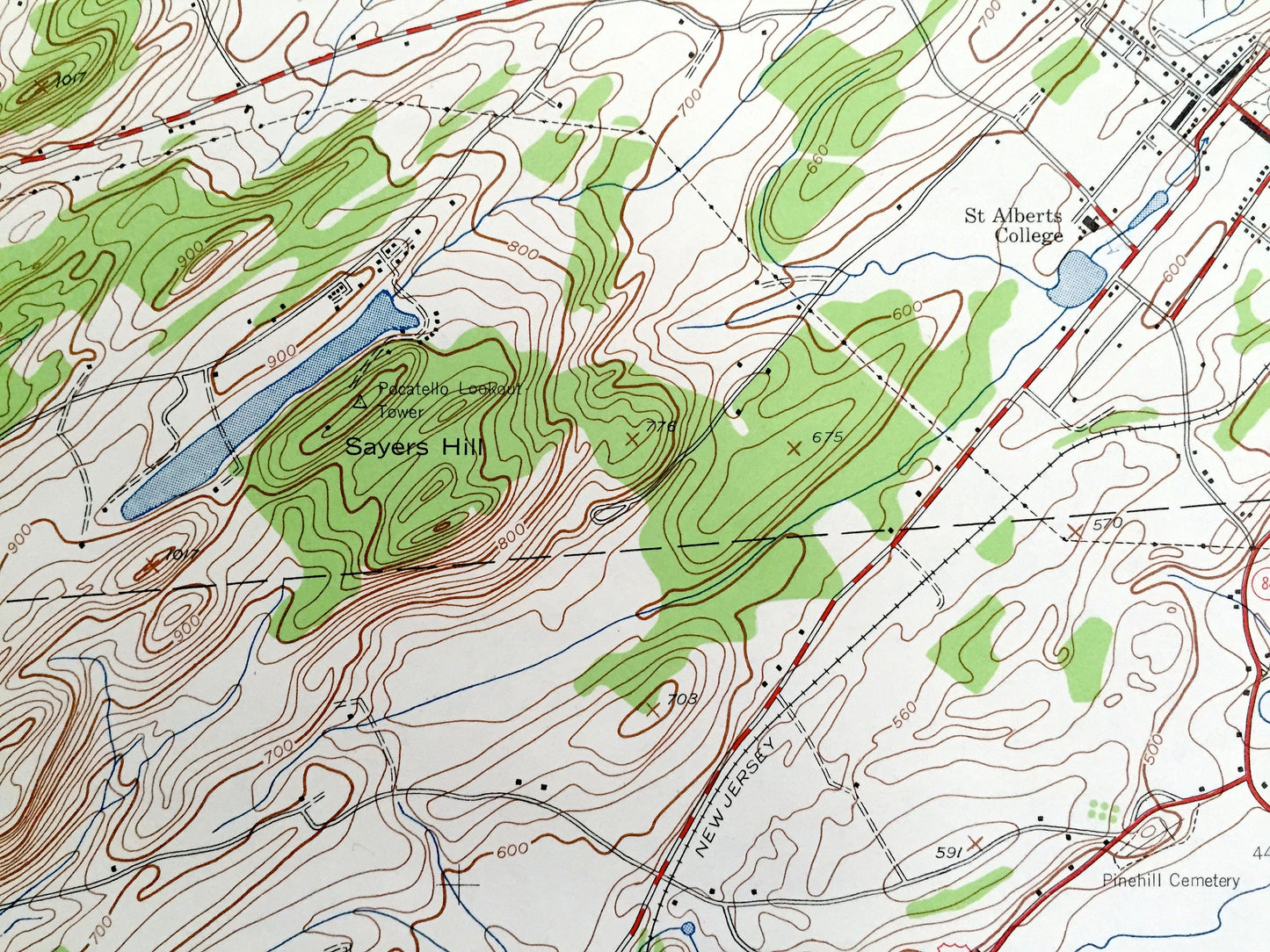 Antique Middletown, New York 1942 US Geological Survey Topographic Map – Orange County, Wallkill, Wawayanda, Goshen, Mechanicstown, NY