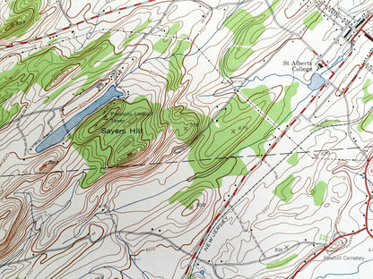 Antique Middletown, New York 1942 US Geological Survey Topographic Map – Orange County, Wallkill, Wawayanda, Goshen, Mechanicstown, NY