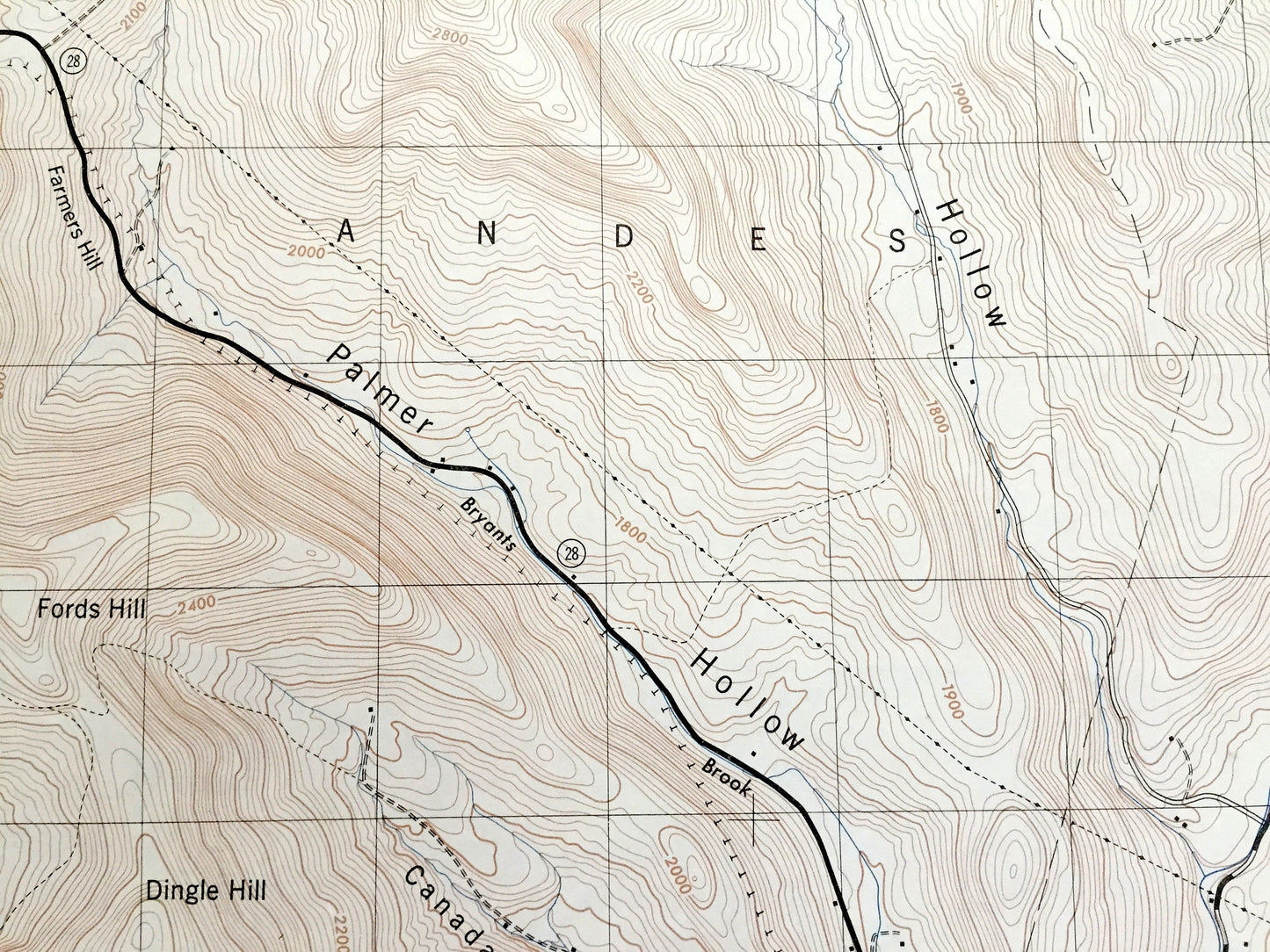 Antique Margaretville, New York 1946 US Geological Survey Topographic Map – Delaware County, Catskills State Park, Middletown, Bovina, NY