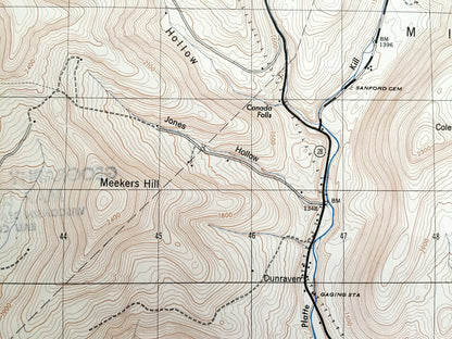 Antique Margaretville, New York 1946 US Geological Survey Topographic Map – Delaware County, Catskills State Park, Middletown, Bovina, NY