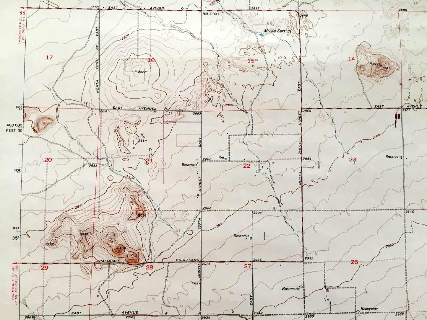Antique El Mirage Valley, California 1956 US Geological Survey Topographic Map – Los Angeles, San Bernardino County, Black Butte, Gray, CA