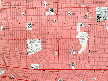 Antique Hollywood, California 1966 US Geological Survey Topographic Map – Los Angeles, San Rafael, Las Cienagas, La Brea, Griffith Park, CA