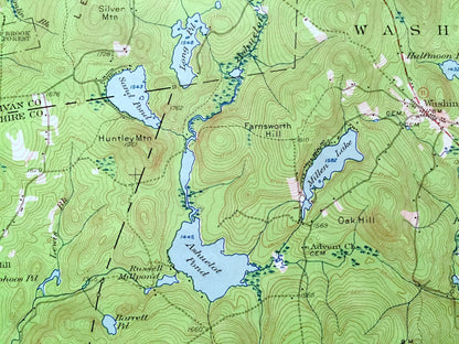 Antique Lovewell Mountain, New Hampshire 1957 US Geological Survey Topographic Map – Washington, Stoddard, Marlow, Lempster, Windsor, NH