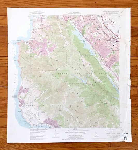 Antique Montara Mountain, California 1956 US Geological Survey Topographic Map – Buri Buri, San Mateo, Pedro, San Francisco, El Granada, CA
